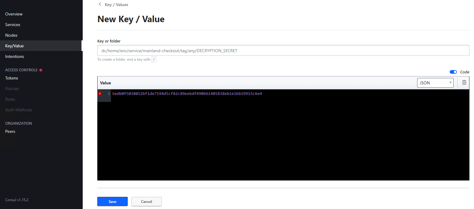 Setting DECRYPTION_SECRET in Consul